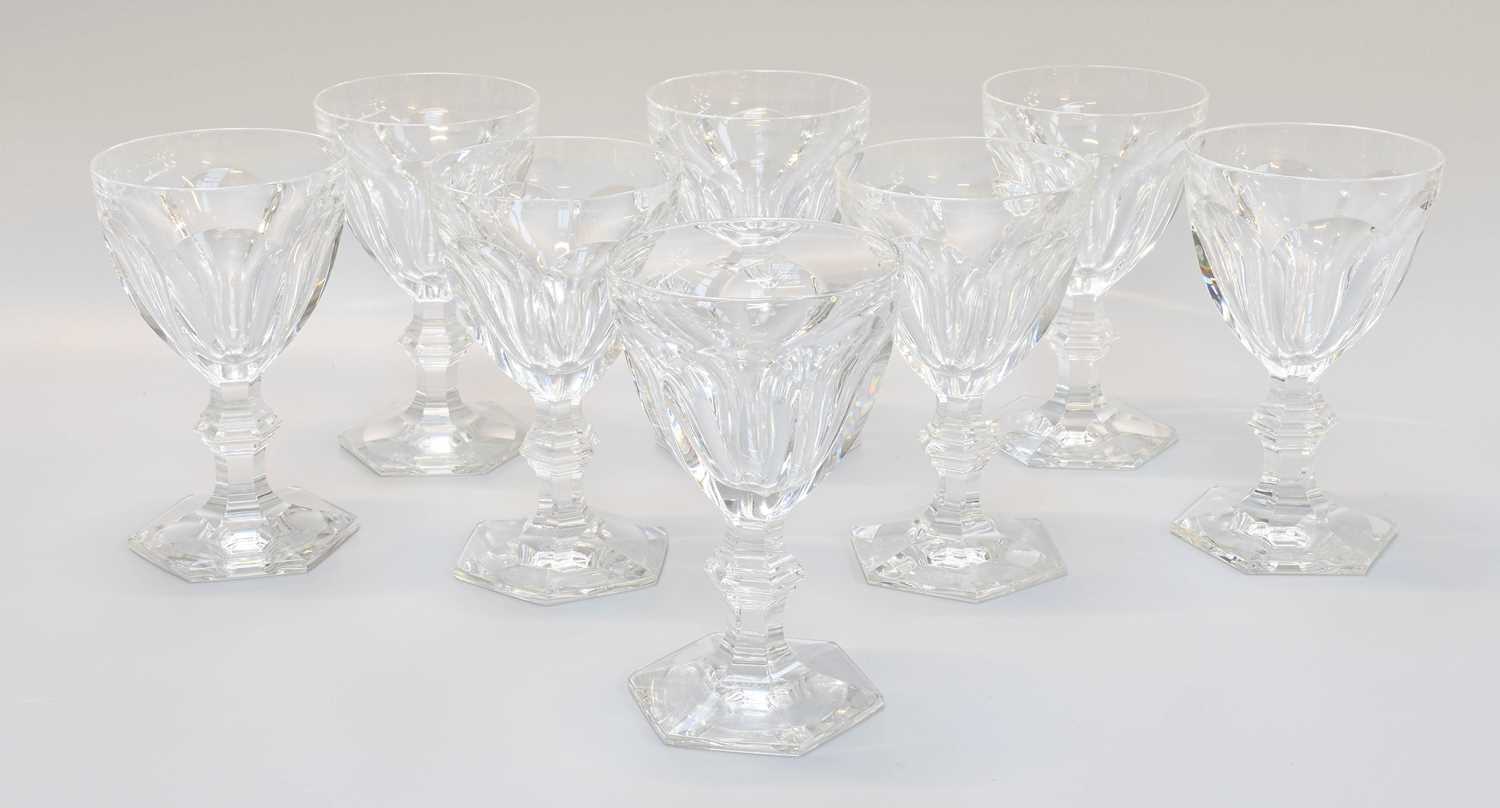 Lot 48 - A Set of Eight Baccarat Wines, in the Harcourt...