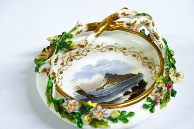 Lot 89 - A Small Rockingham Porcelain Circular Basket,...