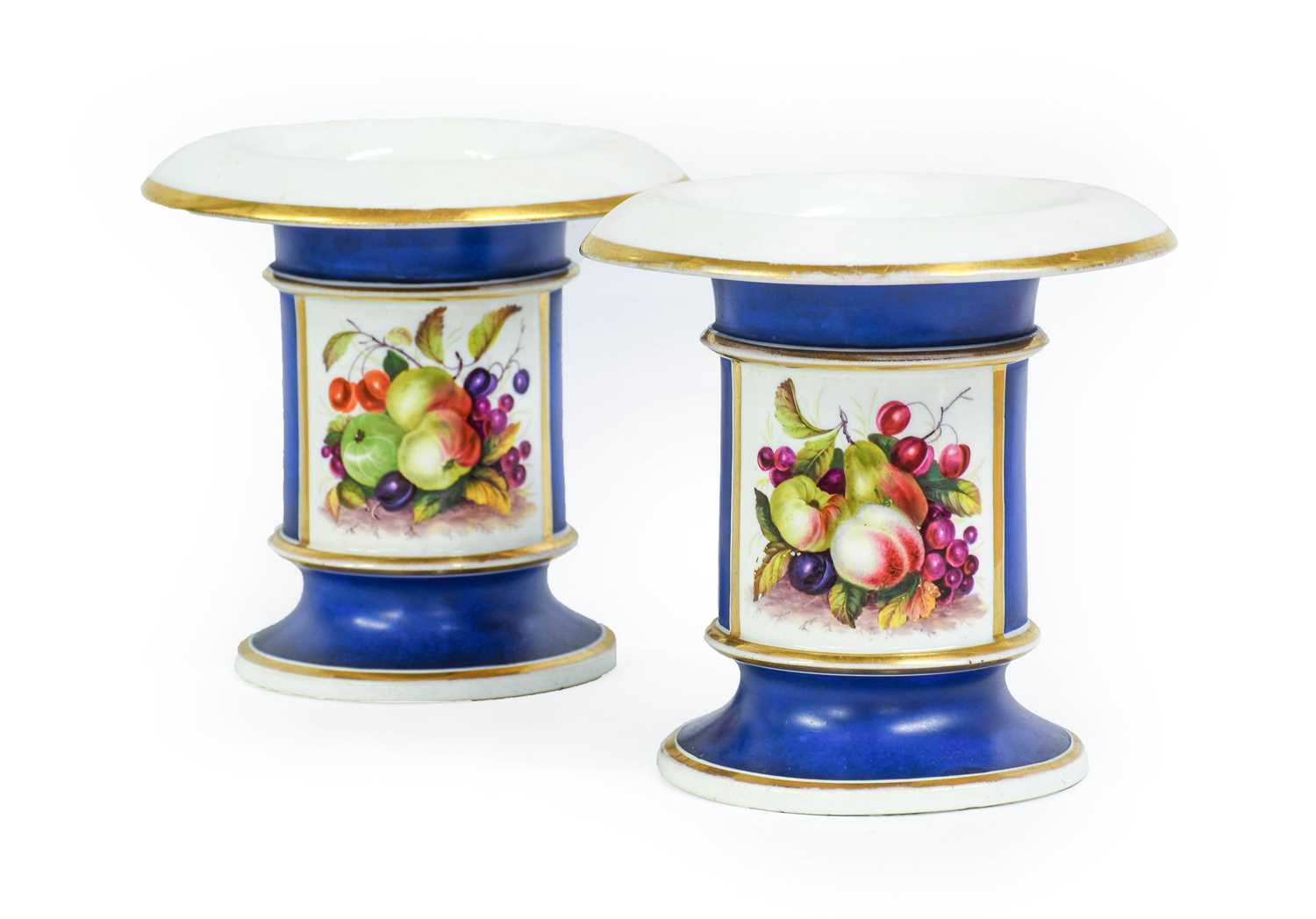 Lot 76 - A Pair of Rockingham Porcelain Spill Vases,...