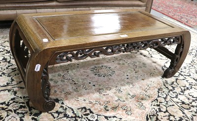 Lot 1124 - A Chinese Carved Low Table, 95cm by 44cm by 33cm