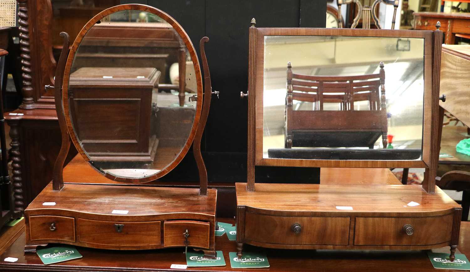 Lot 38 - Two Georgian Mahogany Dressing Table Mirrors,...