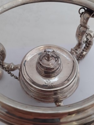 Lot 2013 - A George II Silver Kettle, Stand and Lamp