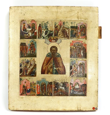 Lot 418 - Russian School (19th century): An Icon of St...