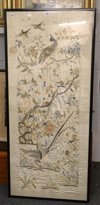 Lot 288 - A Large Chinese Silk Embroidery, 140cm by 60cm...