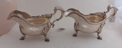 Lot 2024 - A Pair of George III Silver Sauceboats