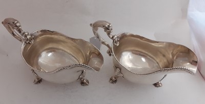 Lot 2024 - A Pair of George III Silver Sauceboats