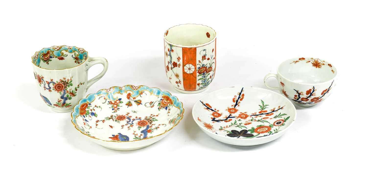 Lot 52 - A Worcester Porcelain Facetted Cup and a...