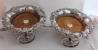 Lot 2092 - A Victorian Silver Plate Double Wine-Trolley