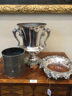 Lot 2091 - A Pair of Old Sheffield Plate Wine-Coolers, Collars and Liners