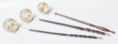 Lot 163 - Two George III Silver-Mounted Toddy-Ladles and...