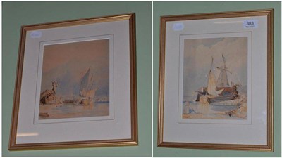 Lot 383 - A.Goodall ";On the Thames near Nine Elms"; and another (a pair) (faded)