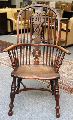 Lot 1374 - A 19th Century Yew and Elm Wood Windsor Armchair