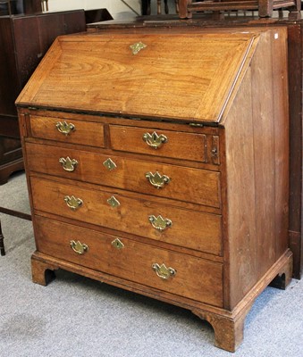 Lot 1312 - A George III Mahogany Bureau, 92cm by 52cm by...