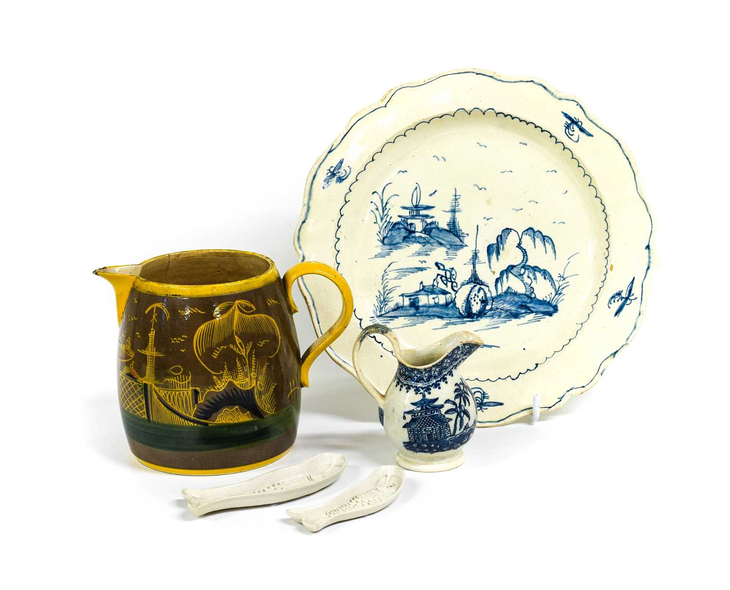 Lot 103 - Two Staffordshire White Salt Glazed Stoneware...