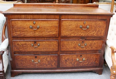 Lot 1065 - An 18th Century Oak Chest, with six...