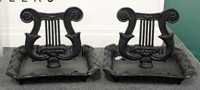 Lot 1115 - A Pair of Cast Iron Boot Scrapers, 31cm by...