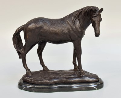 Lot 123 - A Bronzed Horse, on marble base, 23cm high