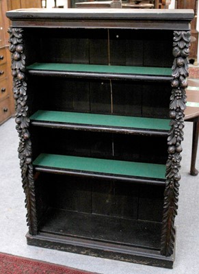 Lot 1257 - A Victorian Carved Open Bookcase, with...