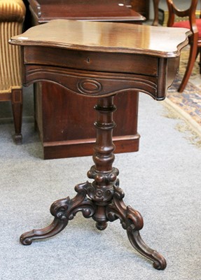 Lot 1386 - A 19th Century Crossbanded Rosewood Work Table,...