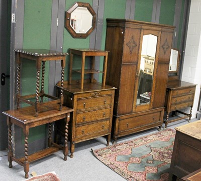 Lot 1049 - A Group of Oak Furniture, comprising: A 1920s...