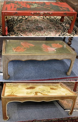 Lot 1482 - Three Chinoiserie Decorated Coffee Tables, one...