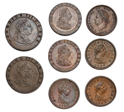 Lot 106 - 8x George III, Copper Coins, comprising;...