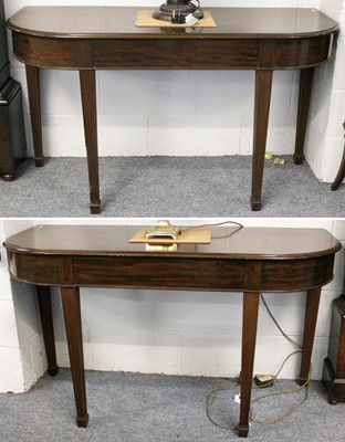 Lot 1368 - A Pair of Mahogany D End Side Tables, of...