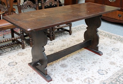 Lot 1404 - A 20th Century Oak Refectory Table, with...