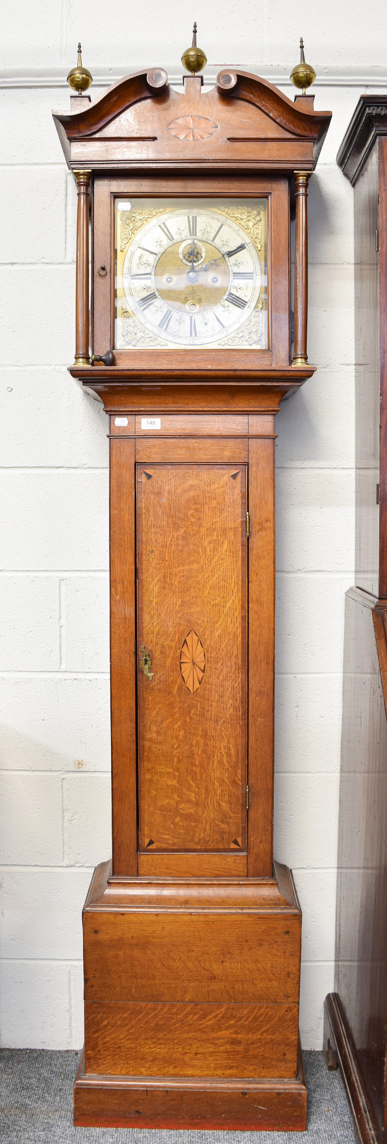 Lot 148 - An Oak Eight Day Longcase Clock, signed