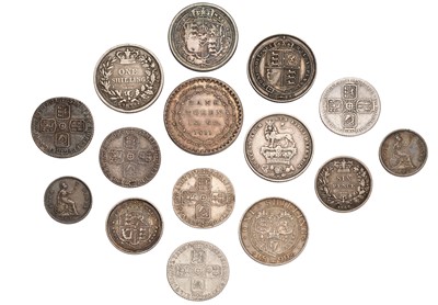 Lot 43 - Mixed 18th and 19th Century Silver Coinage; 15...