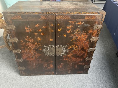 Lot 330 - A Japanned and Gilt-Heightened Cabinet on...