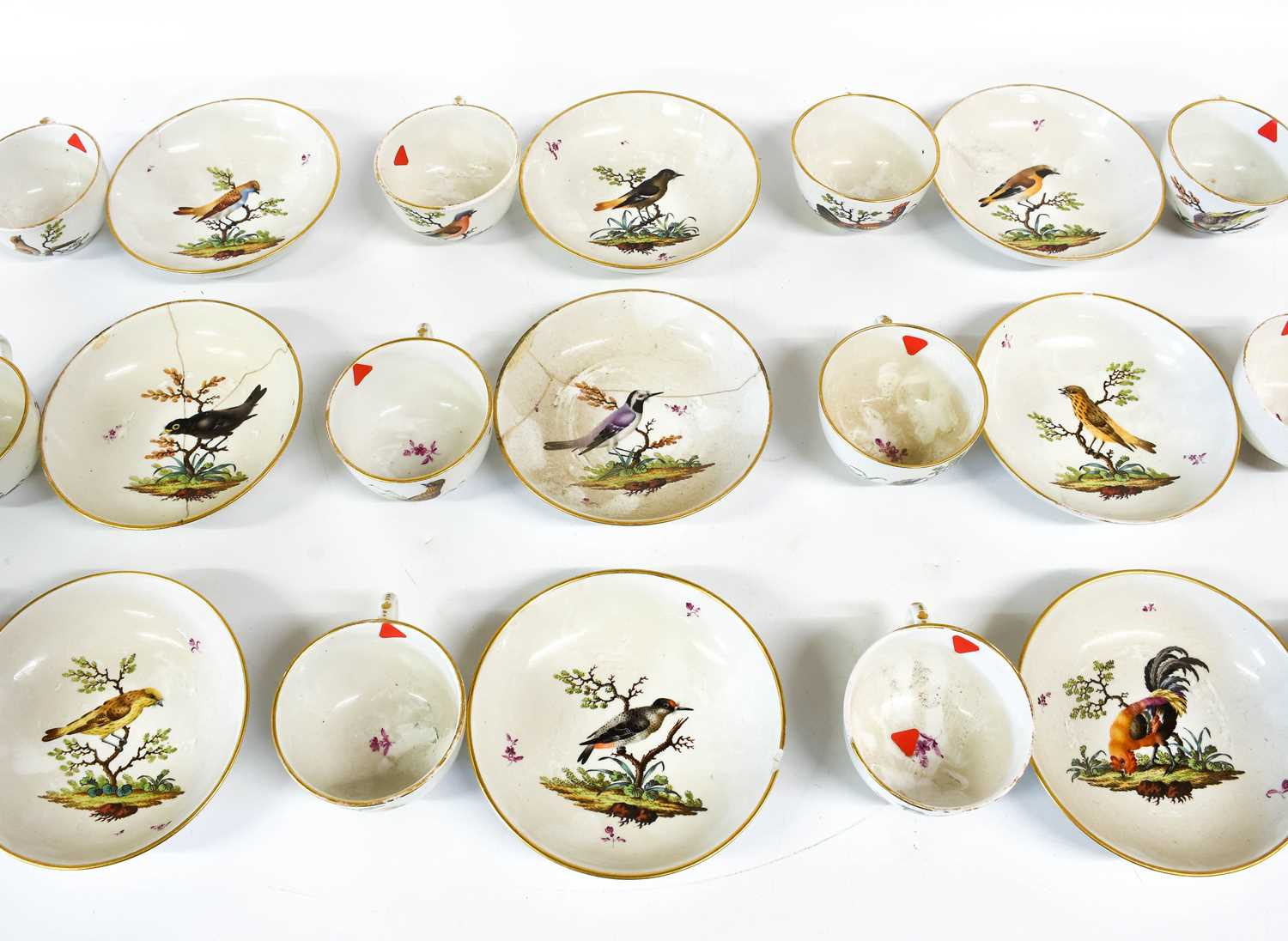 Lot 160 - After Meissen a Set of Twelve German Porcelain...