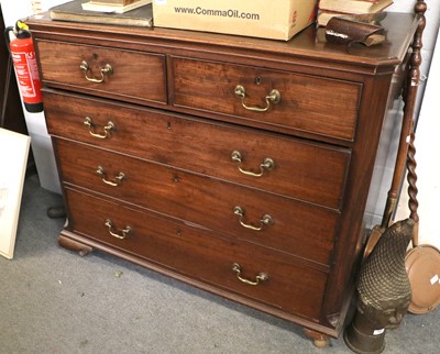 Lot 1176 - A George III Mahogany Four Height Chest of...