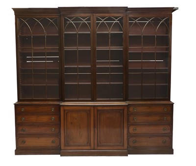 Lot 1287 - ~ A George III Mahogany Four-Door Breakfront...