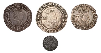 Lot 18 - 4x James I Coins, comprising: shilling, second...