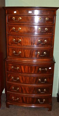 Lot 408 - A reproduction mahogany tallboy