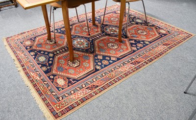 Lot 1006 - Anatolian Rug, the indigo geometric lattice...