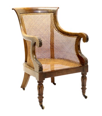 Lot 1151 - A George IV Carved Rosewood Library Bergere,...