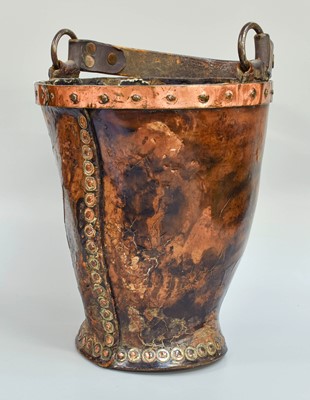 Lot 161 - A 19th Century Copper Mounted Leather Fire Bucket