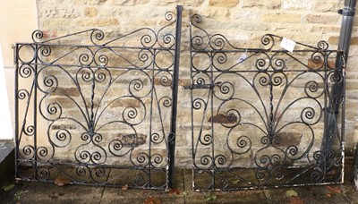 Lot 698 - A Pair of Wrought Iron Garden Gates, early...