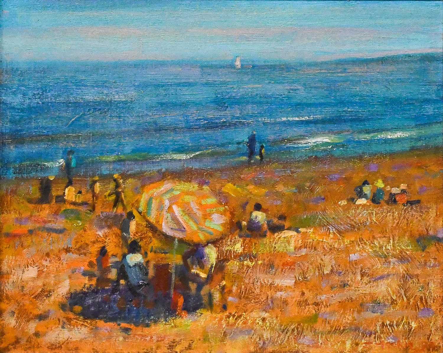 Lot 1006 - John Mackie (b.1953) "Beach at Sète" Signed...