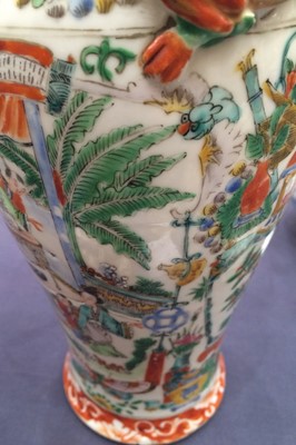 Lot 176 - A Cantonese Porcelain Vase and Cover, 19th...