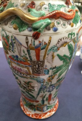 Lot 176 - A Cantonese Porcelain Vase and Cover, 19th...