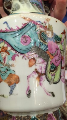 Lot 176 - A Cantonese Porcelain Vase and Cover, 19th...