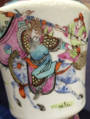 Lot 176 - A Cantonese Porcelain Vase and Cover, 19th...