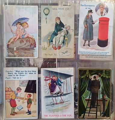 Lot 282 - Comic and Other Postcards. Three albums...