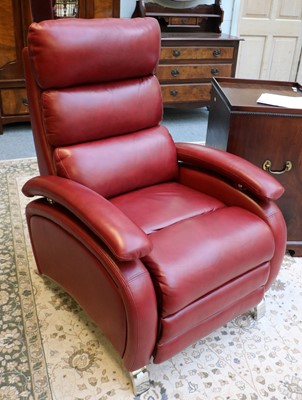 Lot 1083 - A Leggett & Platt Red Leather Reclining Armchair