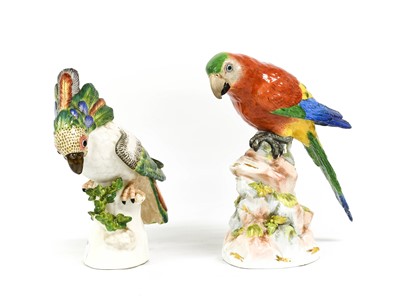 Lot 158 - A Meissen Porcelain Model of a Parrot, 19th...
