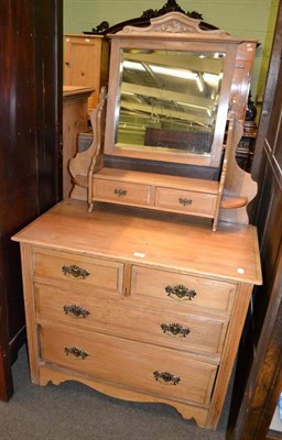 Lot 427 - A pine dressing table with mirror and Art Nouveau style handles