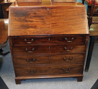 Lot 1208 - A George III Mahogany Bureau, 100cm by 56cm by...